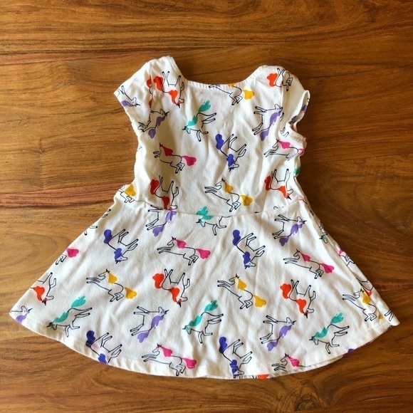 Cat & Jack Ivory Rainbow Unicorn Dress & Bloomers - Picture 5 of 8